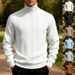 Men's Heavyweight Jacquard Sweater – High Collar Casual Knit Pullover For Winter Men's Clothing_viptrois.com