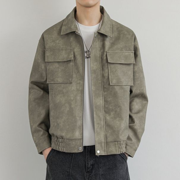 Spring New American Style Lapel Cool Motorcycle PU Leather Jacket, Workwear Jacket For Men And Women_viptrois.com