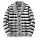 Pure Foreign Trade Clothing European And American Men's Striped Jacquard Knit Sweater Autumn Winter Cardigan Woolen_viptrois.com