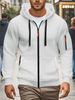 Loose Large Size Men's Trendy Innovative Multi Pocket Zipper Cardigan Sweatshirt Jacket Hoodie_viptrois.com