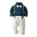 Kid's Clothing Spring and Autumn children's clothing boys suit star print long sleeved shirt overalls one year old dress network children's clothing_viptrois.com