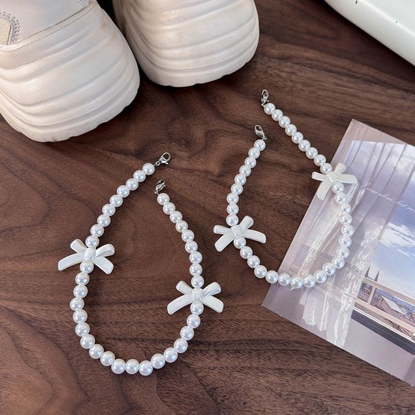 Bowknot Pearl Heel Shoe Chain Suitable For Casual Sports Shoes Canvas Shoes DIY Accessories Detachable Shoe Buckle_viptrois.com