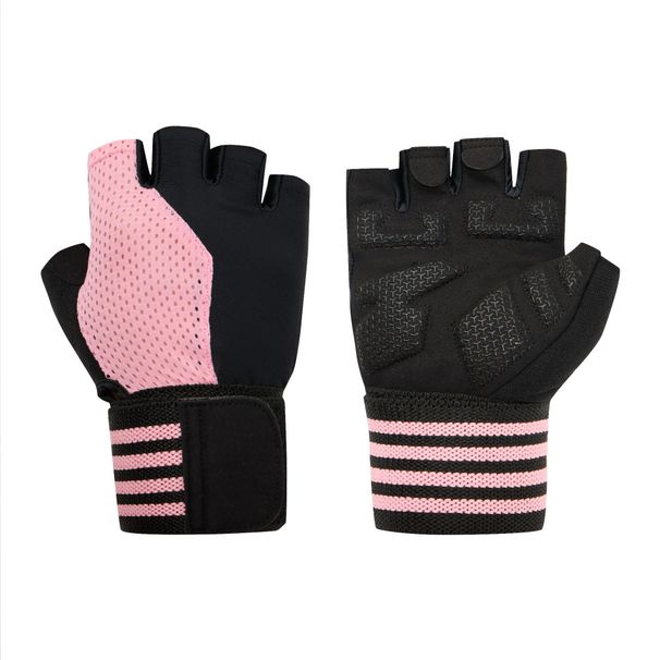 New Fitness Half Finger Cycling Sports Women Gloves Breathable Weightlifting Dumbbell Lengthened Wrist Support Hand_viptrois.com