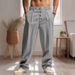 Men’s Linen-Blend Casual Pants – Loose Fit, Breathable & Lightweight For Spring/Summer_viptrois.com
