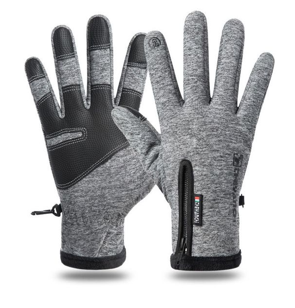 Outdoor Waterproof Gloves Winter Touch Screen Men And Women Windproof Warm Cycling Zipper Sports Plus Velvet Mountaineering Skiing Gloves_viptrois.com