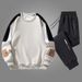 Men's Clothing Spring and Autumn Suit Sweatshirt Men's Cotton New Round Neck Loose Large Size Fat Bottoming Shirt Trendy Top Jacket_viptrois.com