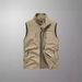 Men's Lightweight Vest – Stand Collar Sleeveless Jacket For Spring & Fall (Khaki, Black, Grey, Navy, Army Green)_viptrois.com