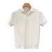 Men's Short Sleeve Knit Polo Shirt Textured Business Casual T-Shirt With Flip Collar Slim Fit_viptrois.com