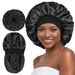 Hot Selling Double Layer Satin Round Hat Silk Double Sided Beauty Hair Care Wide Brim Sleeping Hat Turban Hat For Women_viptrois.com