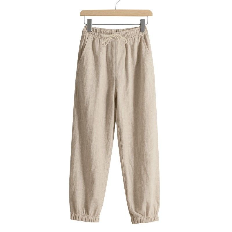 Men's Loose Fit Linen Sports Jogger Pants All Seasons Trendy Beach Casual Plus Size American Style_viptrois.com
