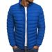 Men's Solid Color Cotton Jacket With Stand Collar, Slim Fit Winter Coat For Casual Outdoor Wear_viptrois.com