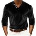 Men's Slim Fit V-Neck Long Sleeve T-Shirt – Lightweight Polyester Blend, Breathable & Wrinkle-Resistant, Versatile Layering Essential (8 Colors)_viptrois.com