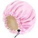 Double layer satin nightcap invisible elastic buckle adjustable silk solid color double sided wearable bath_viptrois.com