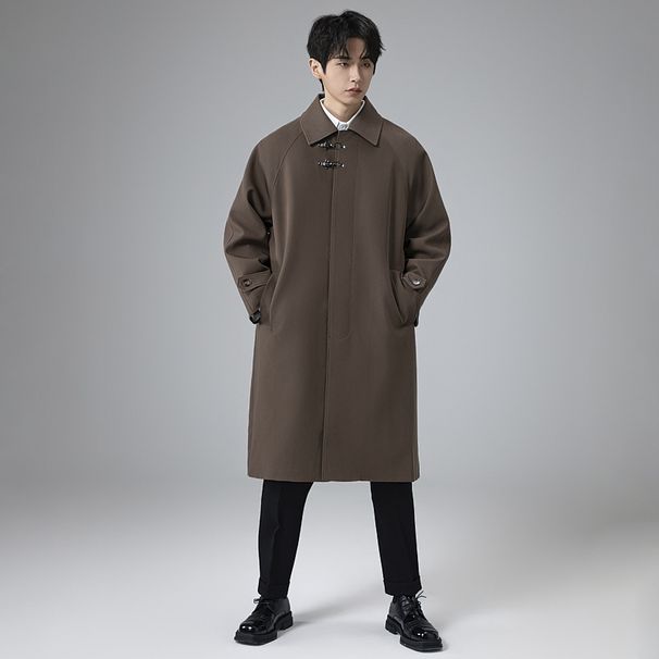 Men's Clothing plus size, longer, knee length, loose, large size coat, tall men's autumn and winter_viptrois.com