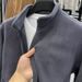 Aoli Velvet Sweatshirt Men Stand Collar Zipper Cardigan Autumn Winter Men's Thickened Warm Fleece Solid Color Jacket_viptrois.com