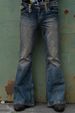 Loom And American INS Punk Retro Men's Flared Pants European Station Autumn Winter Export High-End Nostalgic High-Waist Jeans_viptrois.com