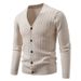 Men’s Oversized V-Neck Knit Cardigan | Chunky Chenille Sweater (M-5XL, 8 Colors)_viptrois.com