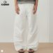 Unisex High Street White Casual Pants – Relaxed Fit, Minimalist & Versatile Straight-Leg Trousers_viptrois.com