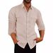 Men's Clothing Shirt Double Pocket Long Sleeved Shirt Casual Vacation Shirt_viptrois.com