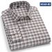 Men's 100% Cotton Flannel Plaid Shirt, Long Sleeve Casual Button Down Shirt For Autumn, Wrinkle-Resistant & Versatile Top For Everyday Wear_viptrois.com