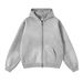 Men's Clothing Vintage Washed Fleece Hoodie – Oversized Streetwear Pullover With Dual-Zip Closure, 360g Cotton Blend, Acid Wash & Spray-Dye Colors_viptrois.com