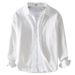 Pulse Pulse Pure Cotton Long Sleeve Simple Casual Loose Base Layer Youth Versatile White Comfortable Men's Shirt 9122_viptrois.com