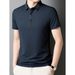 Ice Silk Short Sleeved For Men In Summer, Business Leisure, Elastic And Breathable Polo Shirt Top_viptrois.com