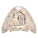 Autumn Winter New Trendy Brand Camouflage Frayed Cut Foam Embroidered Terry Crew Neck_viptrois.com
