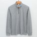 Men’s Jacquard Knit Sweater – Machine-Washable, YKK Zipper Stand Collar, Wrinkle-Resistant Pullover (Black/Heather Grey/Beige, Sizes S-4XL)_viptrois.com