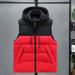 Autumn and winter plus size men's living hat, cotton vest, color blocked, casual down cotton, shoulder print, loug_viptrois.com