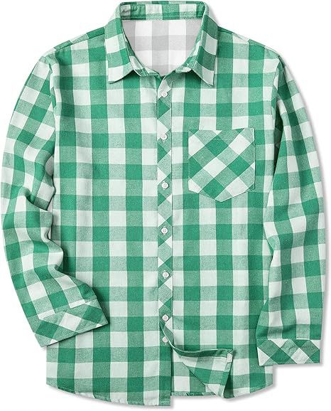 Men's Stretch Checkered Shirt – Vintage Plaid Long Sleeve Button Down With Four-Way Elasticity For Casual & Smart Looks_viptrois.com