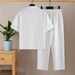 Men's Casual Fashion Short Sleeve Shirt & Pants Set - Striped Urban Style For Trendy & Stylish Look_viptrois.com