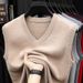Men's V-Neck Wool Vest – Thickened Winter Sweater Vest, Classic & Warm Layering For Business & Casual Wear_viptrois.com