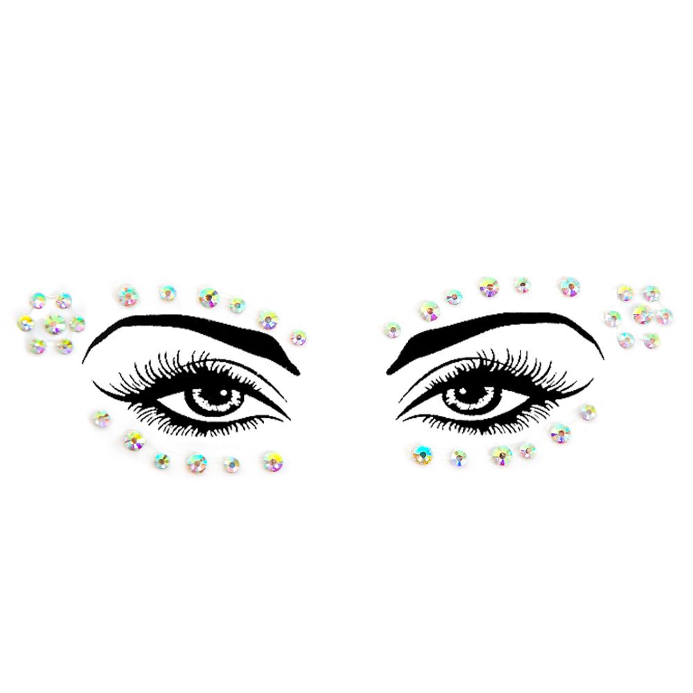 Halloween Edm Electronic Music Festival Face Stickers Eyebrow Stickers Diamond Resin Diamond Carnival Diamond Stickers Masquerade Face Decoration_viptrois.com