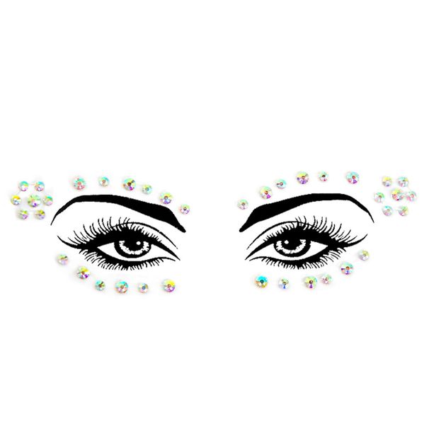 Halloween Edm Electronic Music Festival Face Stickers Eyebrow Stickers Diamond Resin Diamond Carnival Diamond Stickers Masquerade Face Decoration_viptrois.com