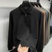 Ordos City Autumn Winter New Long Sleeve T-Shirt Men Half Zipper Turn-down Collar Top Loose Plus Size Dad Style Polo_viptrois.com