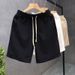 Waffle Shorts Men's Summer Thin Trendy Brand All-match Shorts Men's Sports Loose Straight Beach Pants_viptrois.com