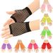 Short Fishnet Nightclub Multicolor Sexy Elastic Punk Hollow Mesh Gloves_viptrois.com