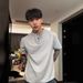 Men's Henley Neck Short Sleeve T-Shirt - Summer Waffle Knit Relaxed Fit Polo Shirt In Light Grey - Casual Streetwear For Teens & Young Adults_viptrois.com