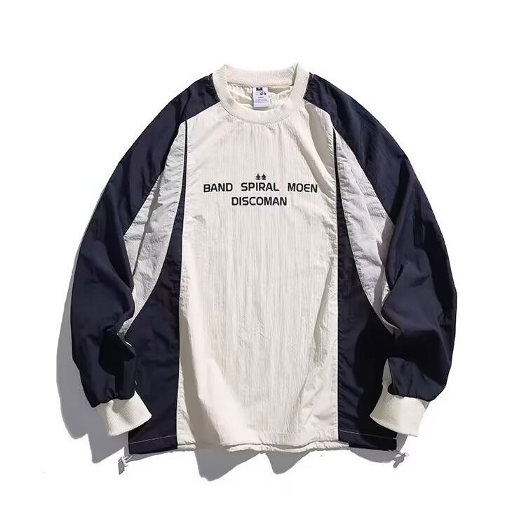 Spring Japanese Retro Long-sleeved Sweater Men's Loose Crew Neck Pullover College Style Versatile Casual Top_viptrois.com