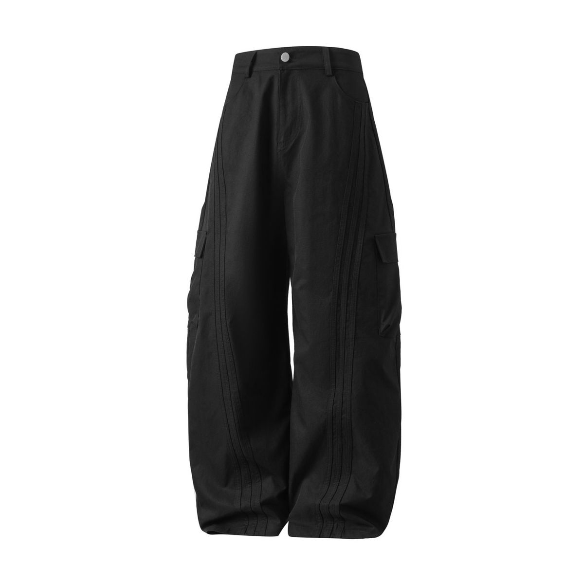 Men's Clothing Fashion Brand Retro Side Patch Pocket Design Workwear Casual Pants Men's Autumn Style Splicing Bar Loose Silhouette Scimitar Trousers_viptrois.com