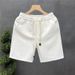 Men's Luxury White Jacquard Shorts - Big Brand Style Summer Trendy Half Pants_viptrois.com