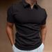 Summer New Polo Shirt V-neck Striped High Stretch Short Sleeved Men's T-shirt_viptrois.com