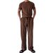 Men's Clothing Spring And Summer New Texture Men's Round Neck T Shirt Tops Casual Trousers Fashionable Men's Suit_viptrois.com