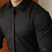 Men's Clothing Light Luxury Dark Placket White Formal Shirt Men's Light Business Dark Button Solid Color Casual Long Sleeve Shirt Drape Inch Shirt_viptrois.com