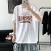 Short Sleeved T-shirt For Men, Ins Brand Loose Casual Five Quarter Sleeve Top, Trendy And Versatile Couple Pure Cotton_viptrois.com
