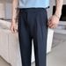 Men's High-Waisted Chino Pants, British Retro Style, Straight-Leg, Lightweight & Breathable For Summer (Khaki/Black/Blue)_viptrois.com