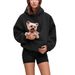 Oversized Hoodie With Pet Pocket – Cozy Alpaca Fleece Pullover With Adjustable Drawstrings (S-XXL)_viptrois.com