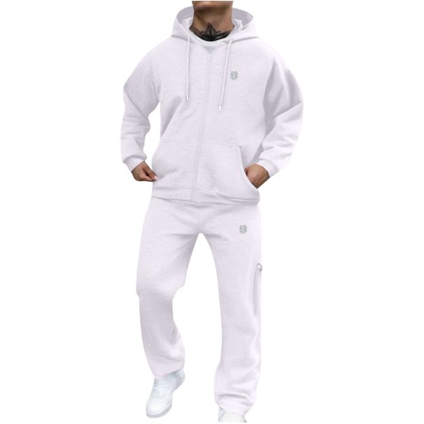 Men's Clothing Menswear Trendy Brand Heavyweight Knitted Sweatshirt Cardigan Set With US Embroidered Logo Casual Hoodie Set_viptrois.com