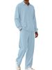 Men's Jacquard Polo Set – Long Sleeve Pullover & Trousers (Khaki/Light Blue/Greyish/Black, S-XXXL)_viptrois.com